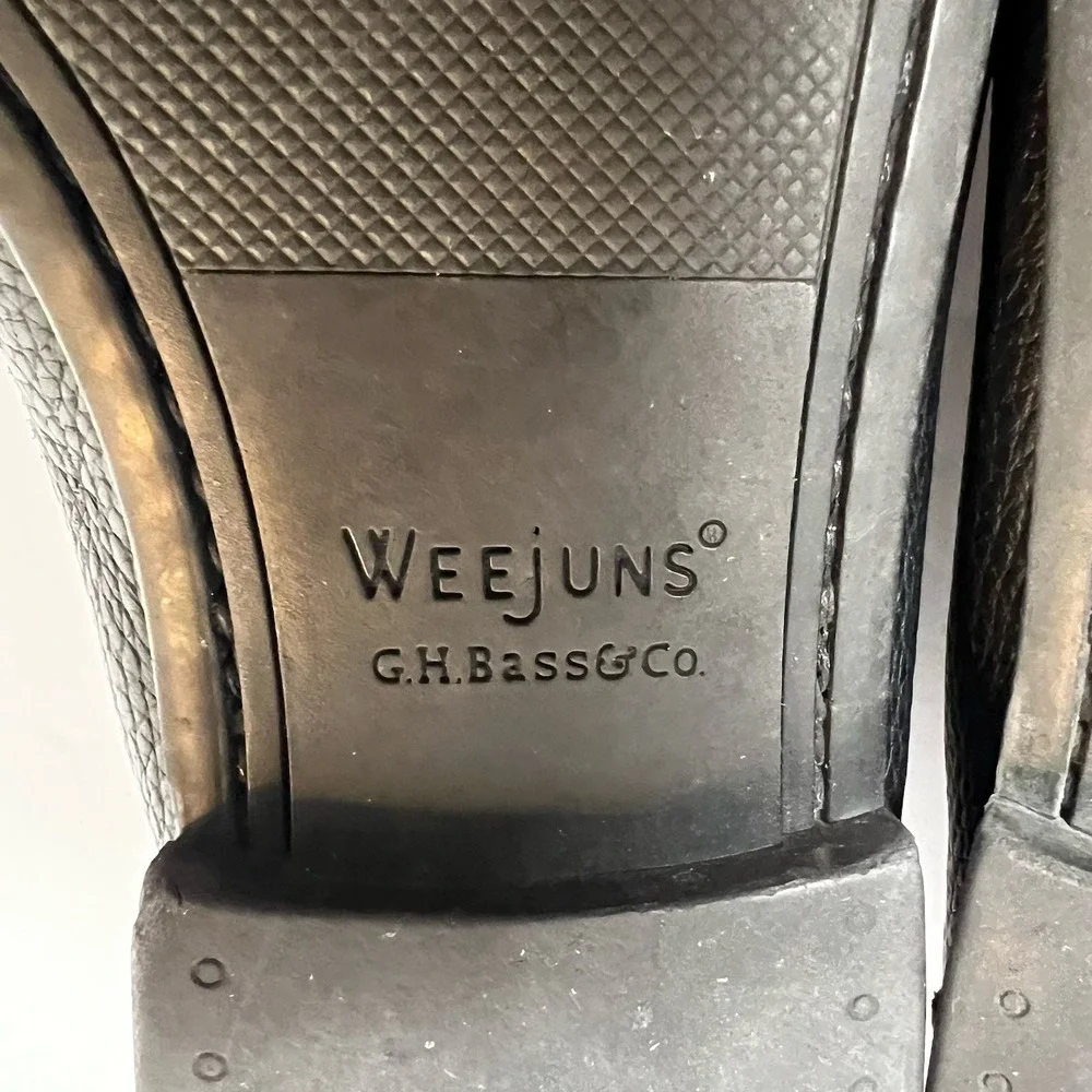 G.H. Bass Weejuns Tassel Loafers Men's Size 10 Black Tan Leather Pre-Owned Shoes